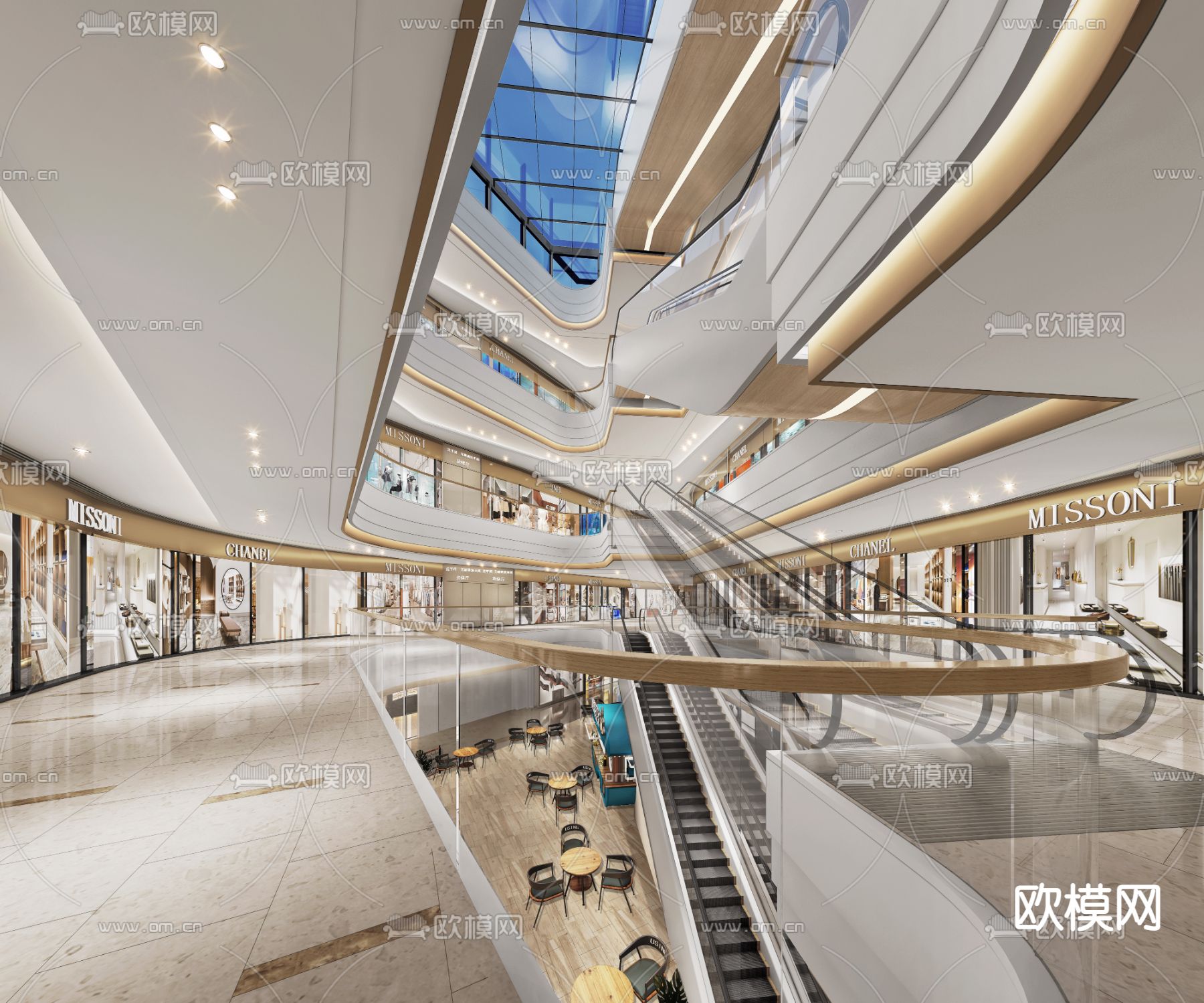 现代商场 商业街3d模型下载_ID12223033_3dmax免费模型-欧模网