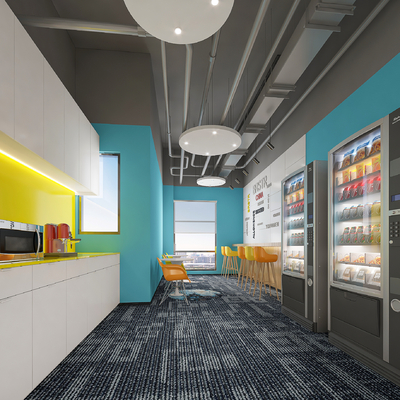  现代公司茶水间su模型 