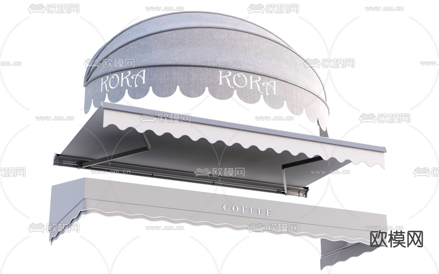 遮阳棚 雨棚su模型下载（渲染图1）