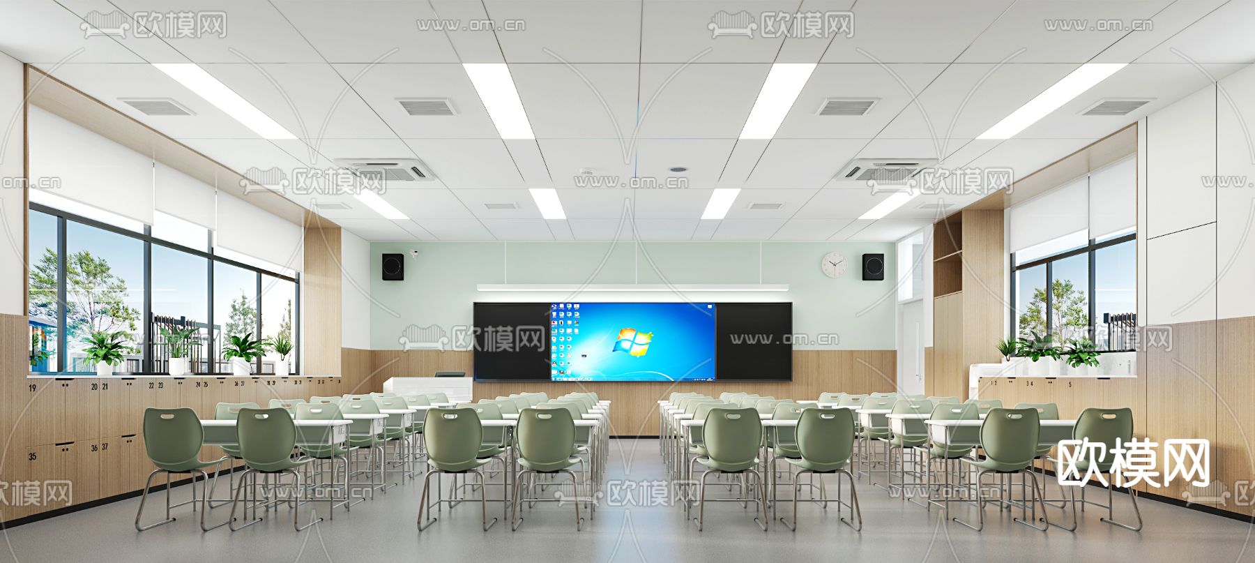 学校教室 课室3d模型下载_ID12229238_3dmax免费模型-欧模网