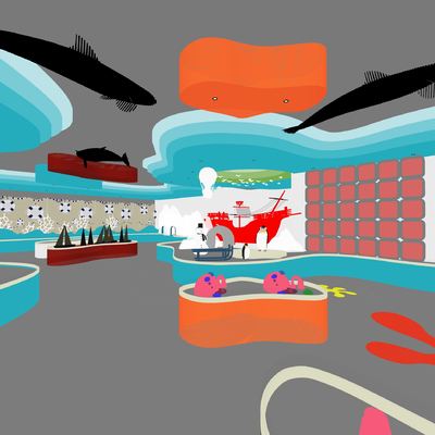  现代儿童海洋馆su模型 