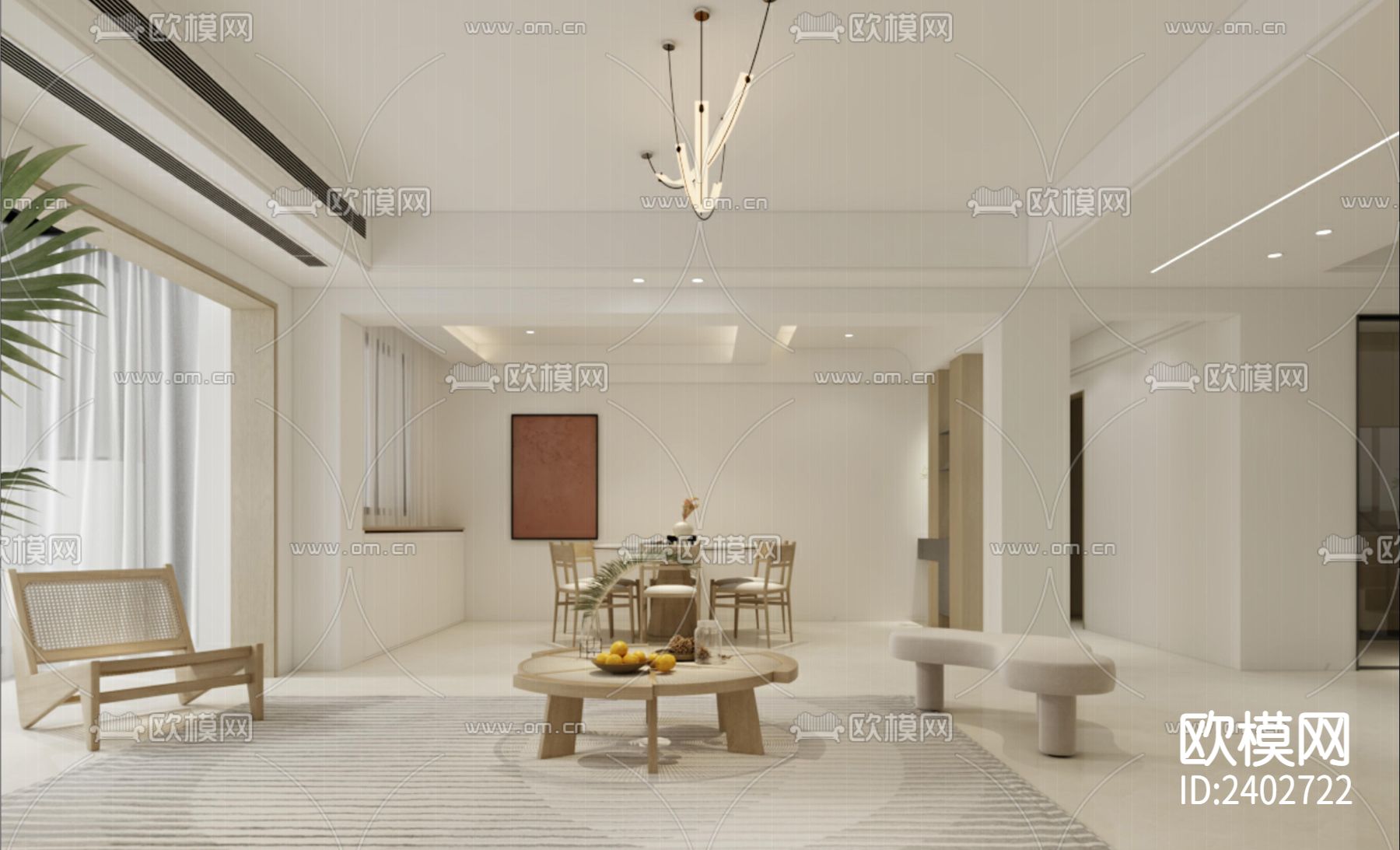 二层复式洋房设计cad施工图下载（渲染图10）