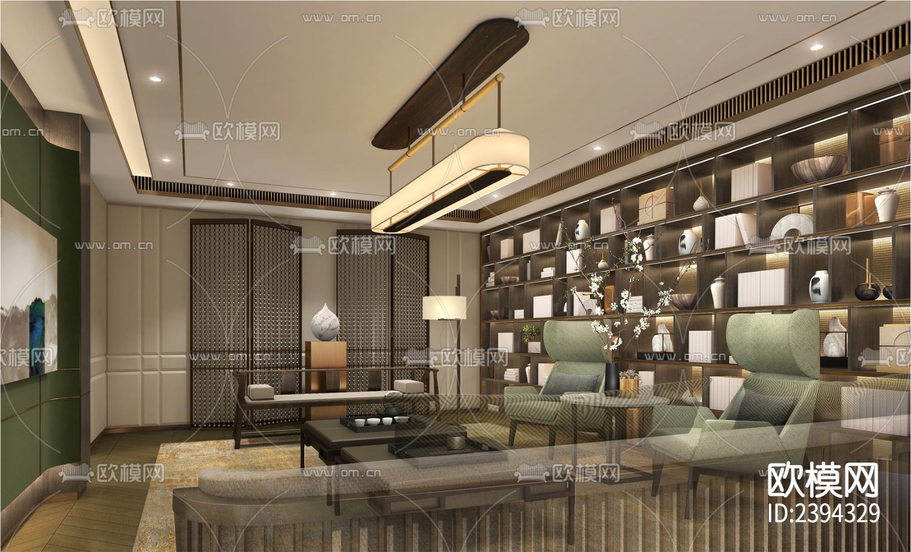 别墅样板间CAD施工图下载（渲染图8）