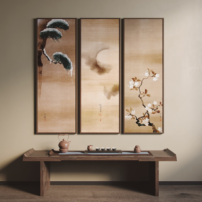 新中式装饰画 挂画su模型