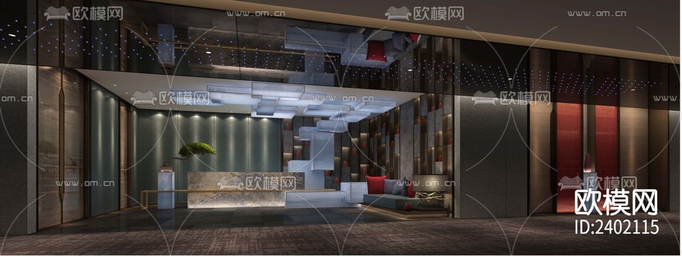 精品酒店设计cad施工图下载(渲染图7)