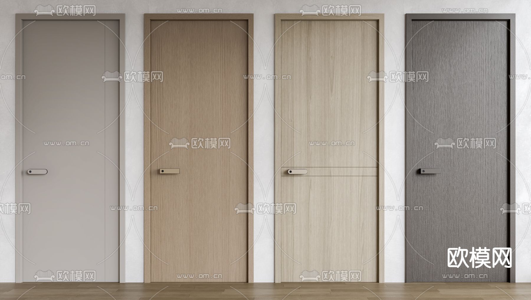 单开门 平开门 木门房门3d模型下载