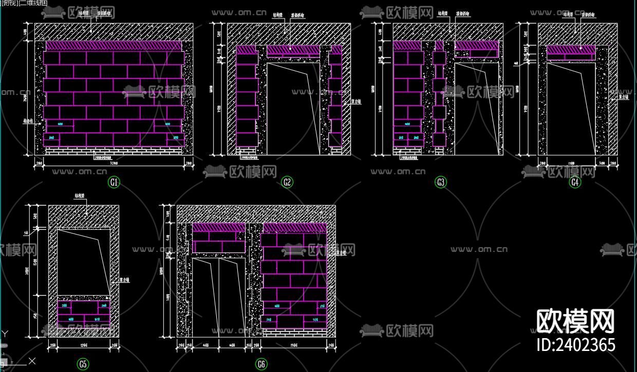 建筑砌砖设计cad施工图下载（渲染图5）