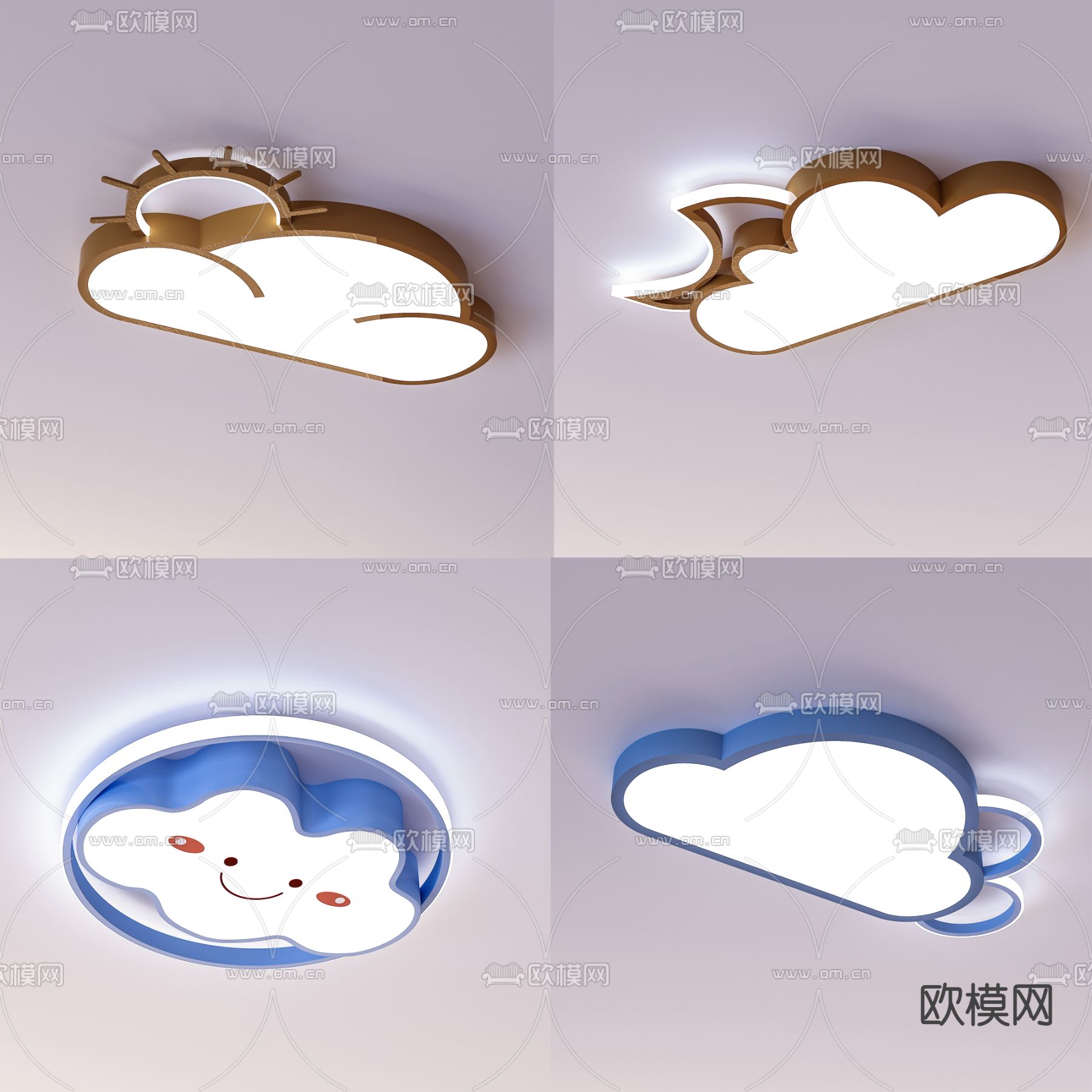 儿童吸顶灯3d模型下载