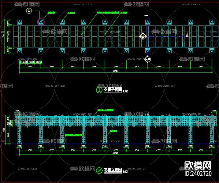 花棚设计cad施工图下载（渲染图5）
