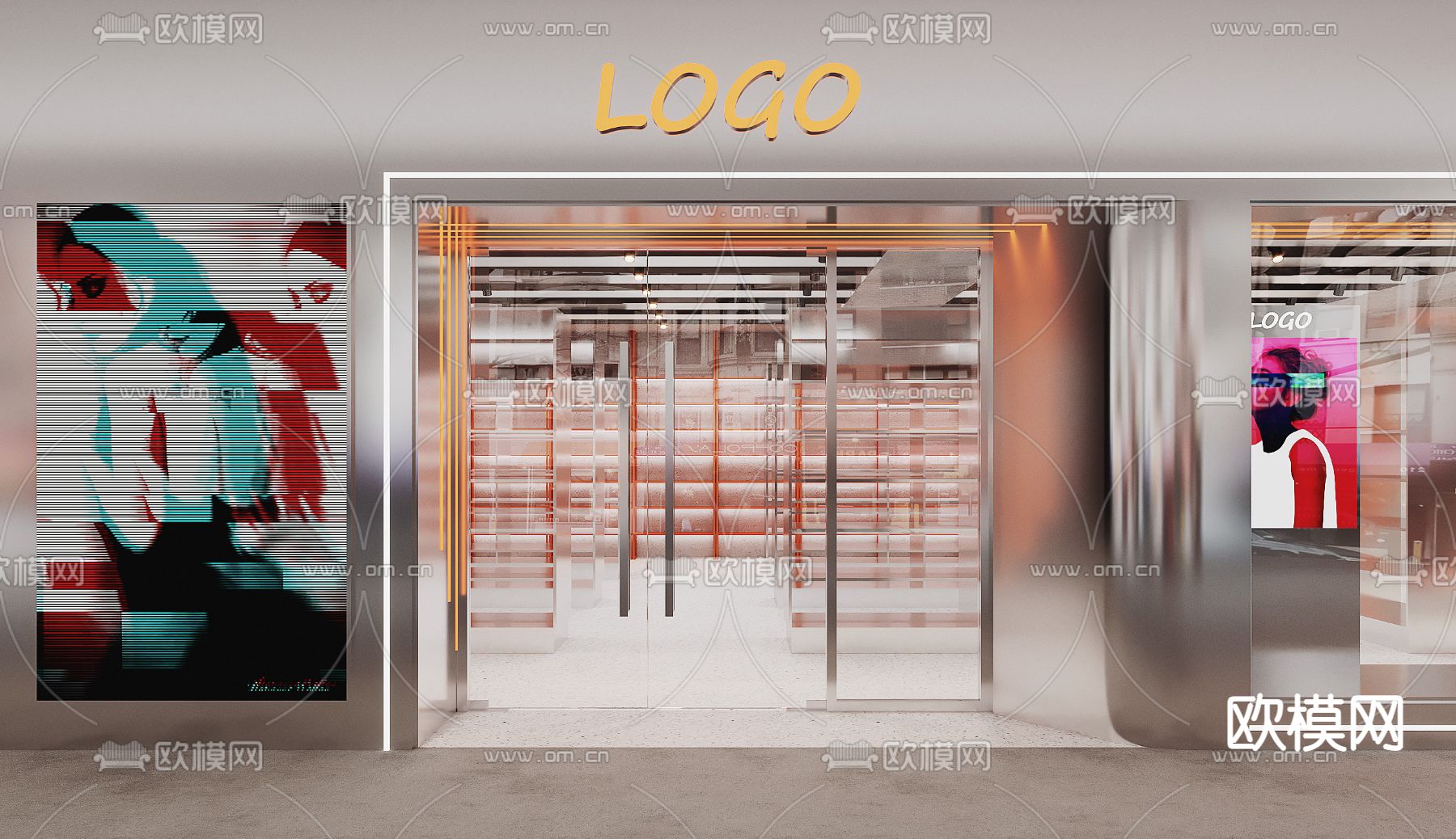 化妆品店 美妆店 3d模型下载（渲染图1）