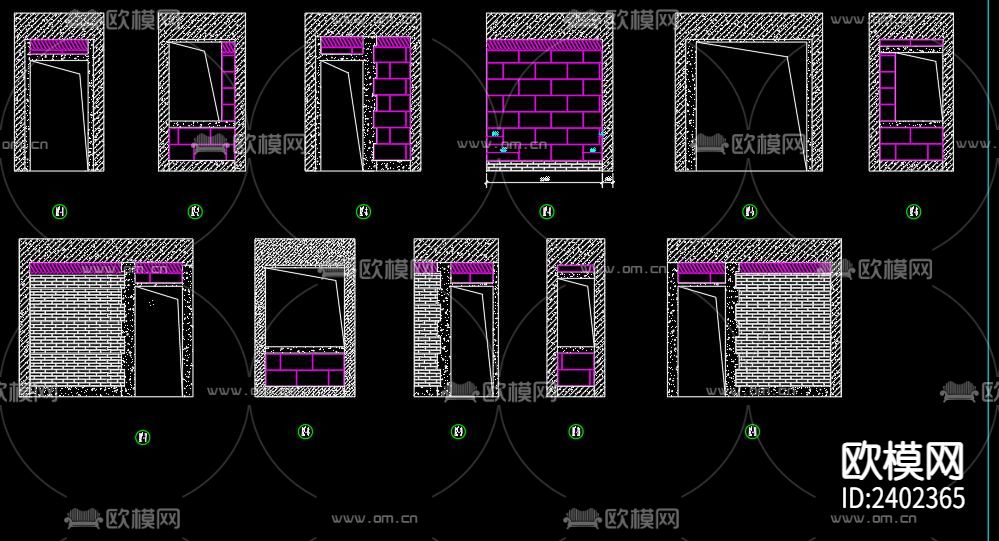 建筑砌砖设计cad施工图下载（渲染图3）