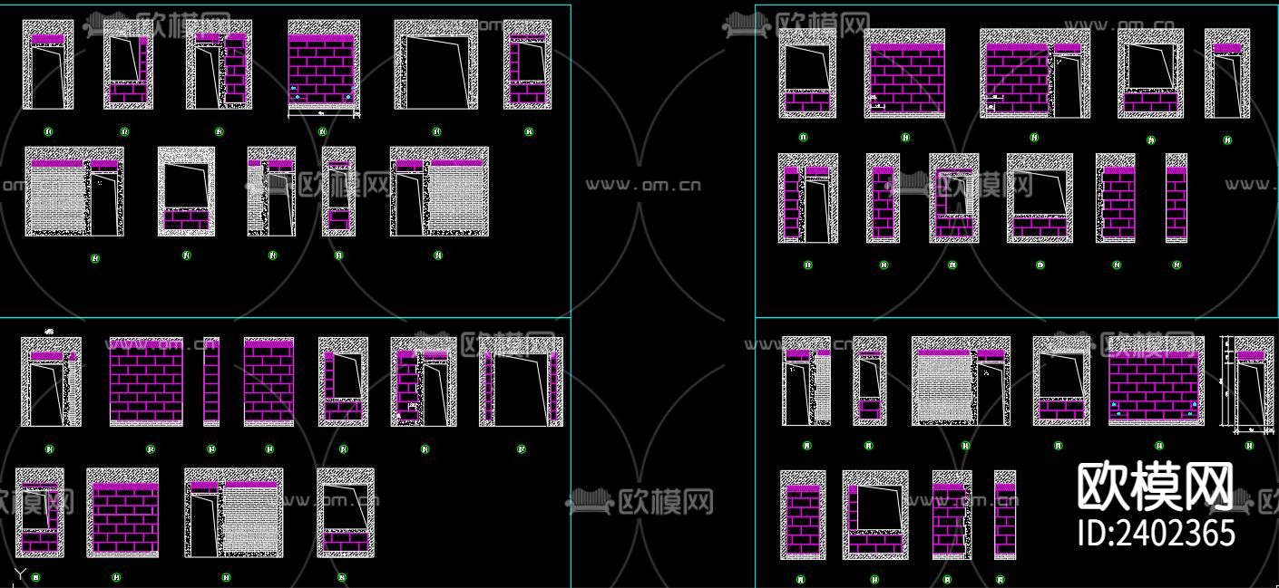 建筑砌砖设计cad施工图下载（渲染图7）