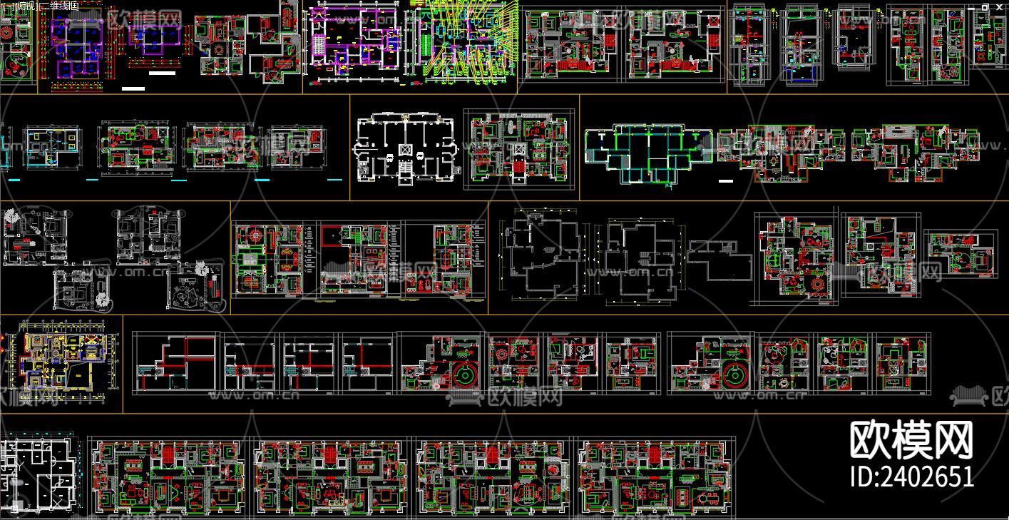 户型设计cad施工图下载（渲染图1）