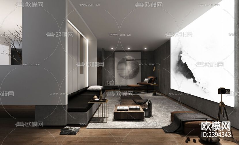 别墅样板间CAD施工图下载（渲染图6）