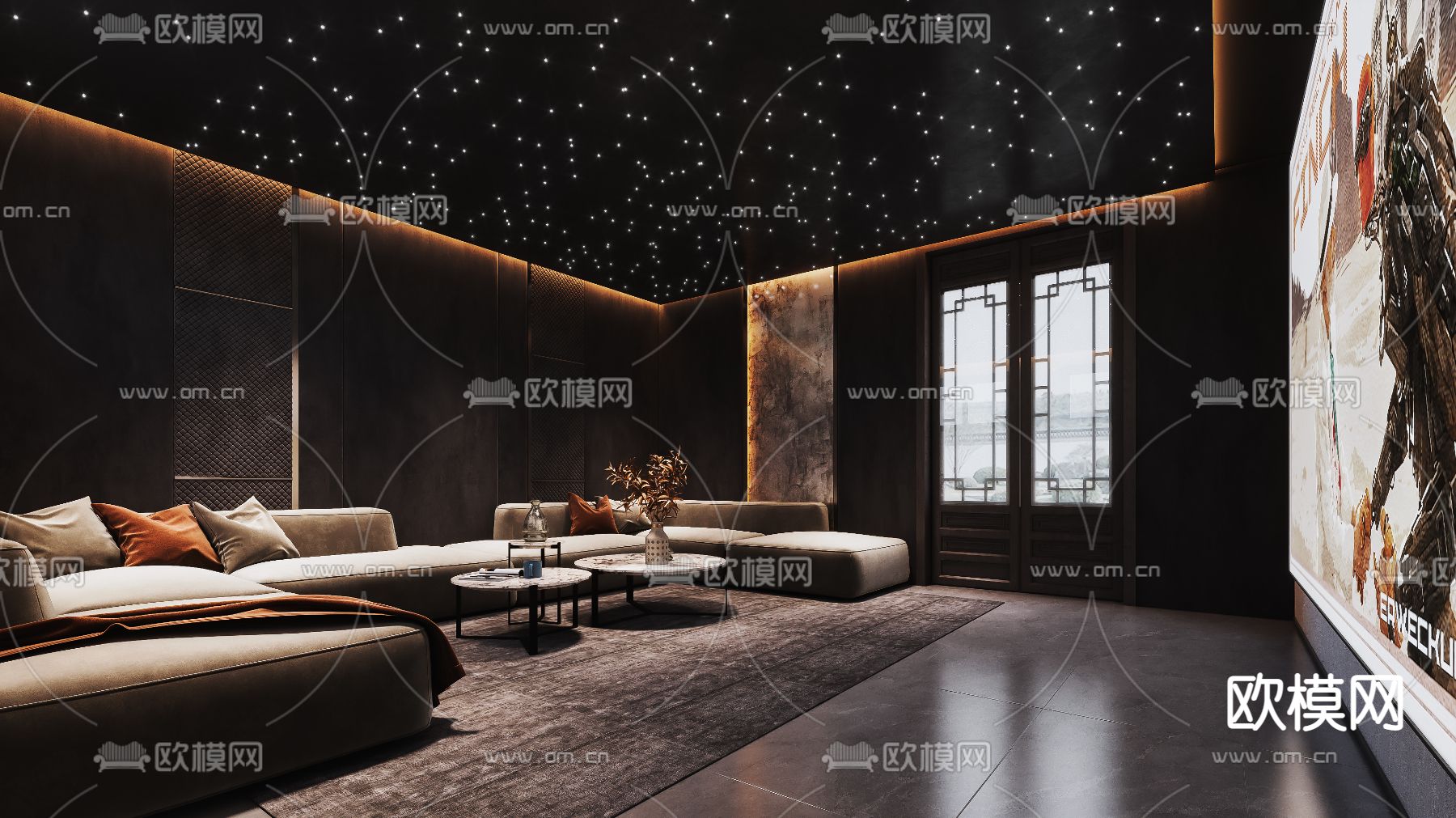 影音室 视听室 家庭影院3d模型下载