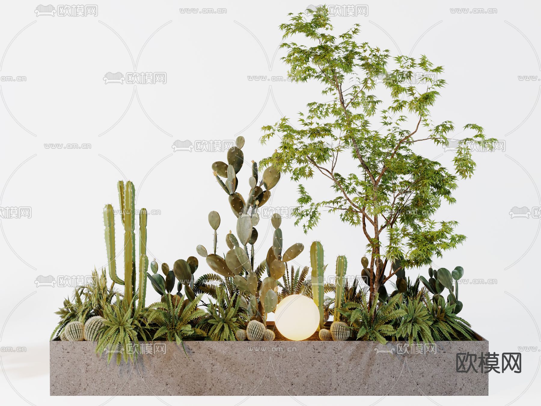 植物景观盆栽3d模型下载