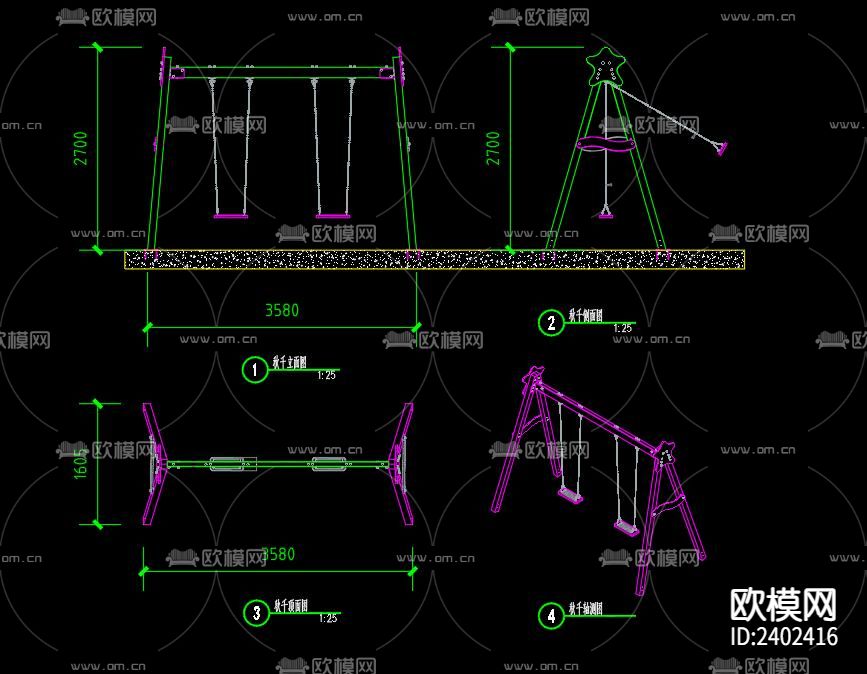 儿童游乐园设计cad施工图下载（渲染图2）