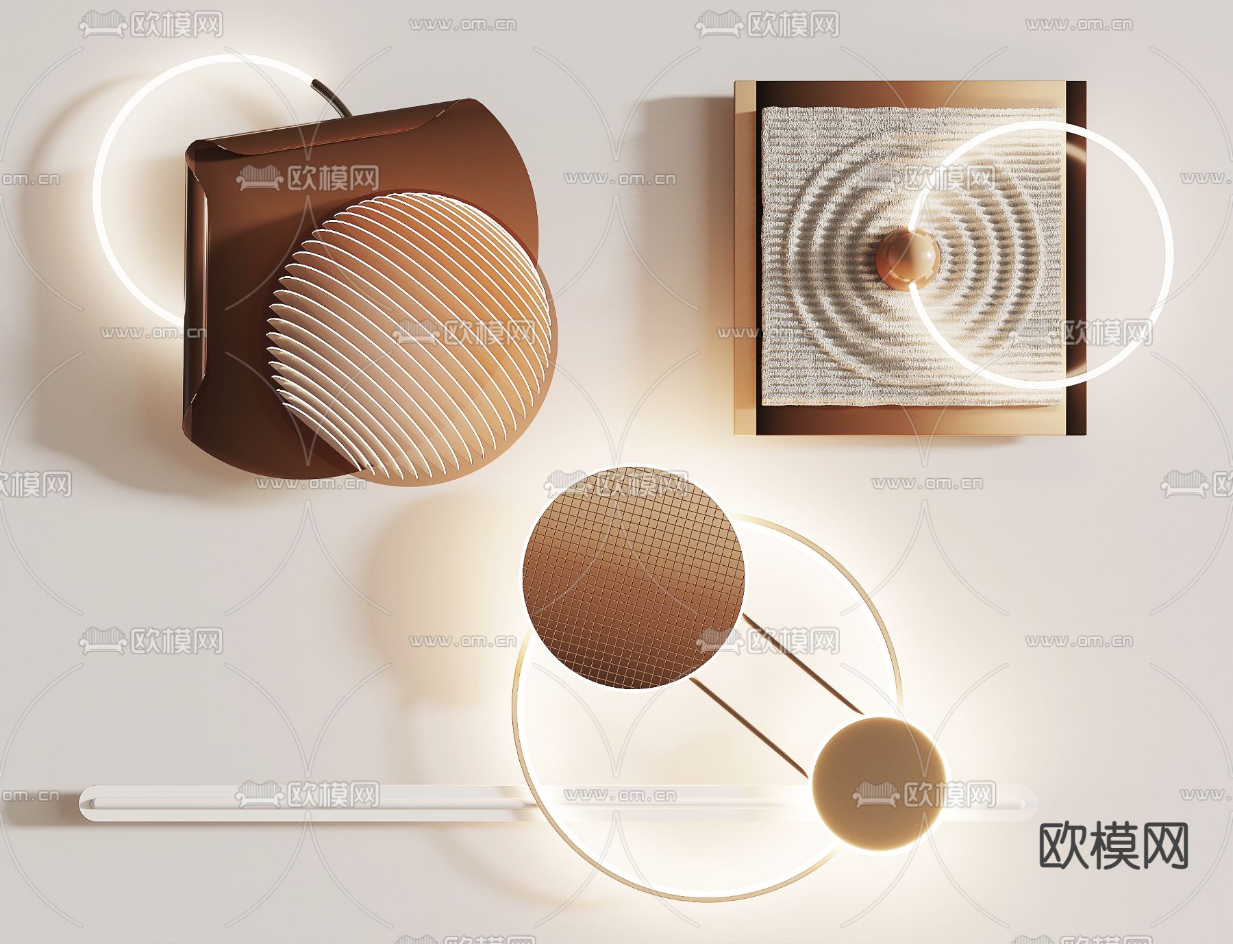 轻奢立体墙饰 挂件su模型下载（渲染图1）