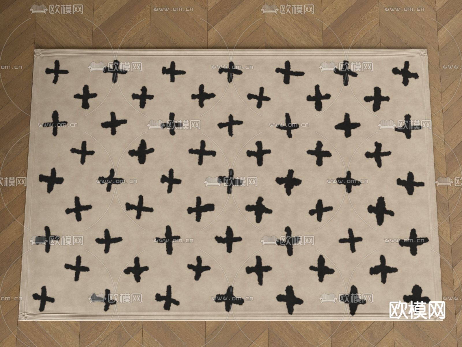 侘寂地毯su模型下载（渲染图1）