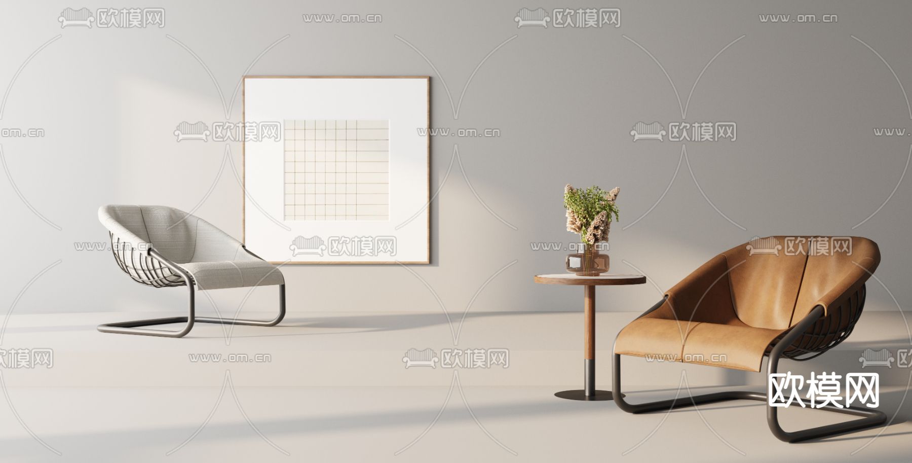 现代休闲椅3d模型下载_ID12230007_3dmax免费模型-欧模网