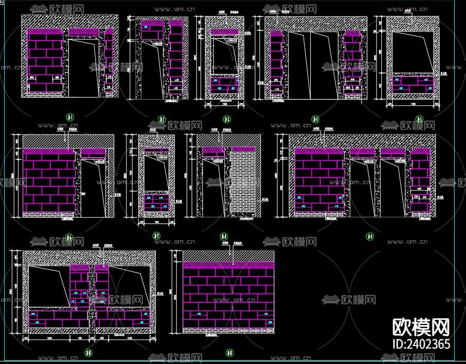 建筑砌砖设计cad施工图下载（渲染图2）