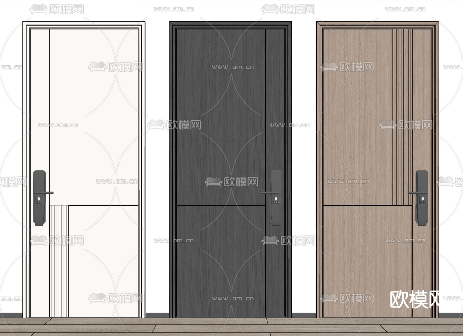 防盗门 入户门 密码门su模型