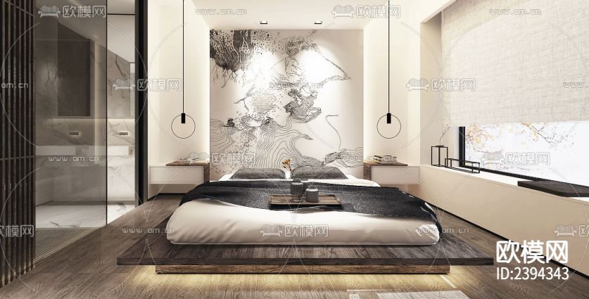 别墅样板间CAD施工图下载（渲染图2）