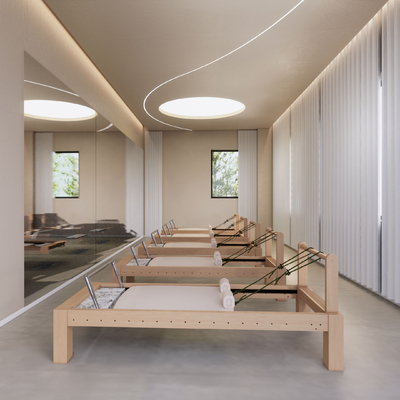  健身房 普拉提瑜珈室su模型 