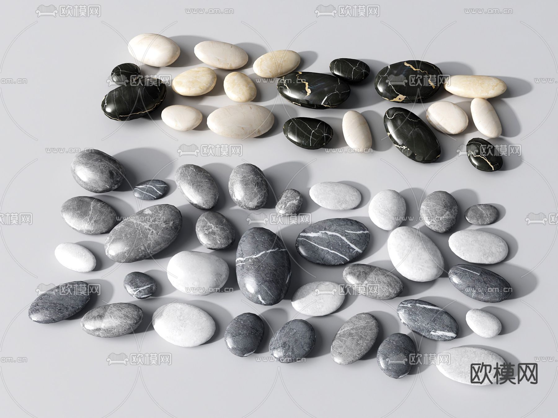 鹅卵石 石头 石子3d模型下载