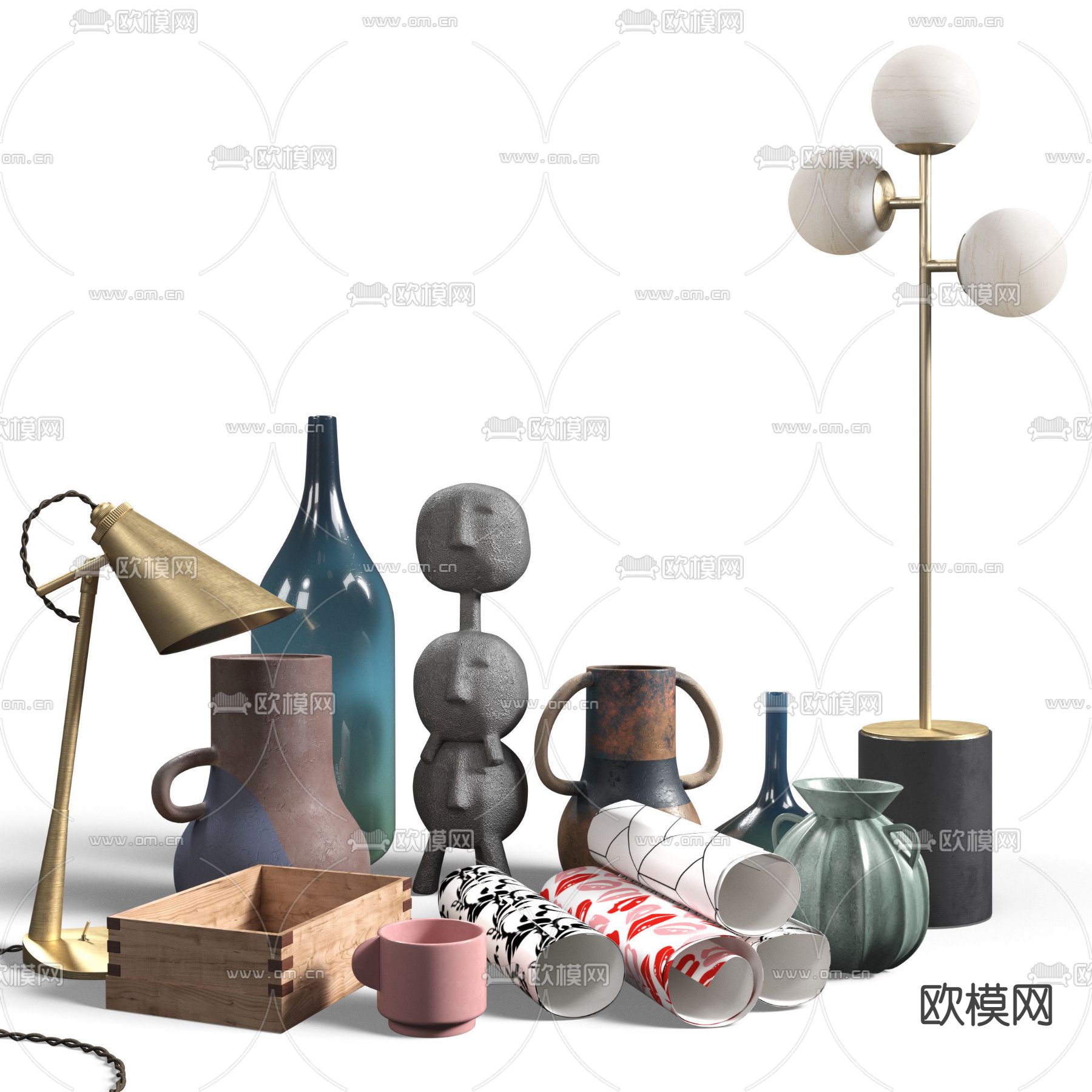 落地灯 装饰摆件免费3d模型下载