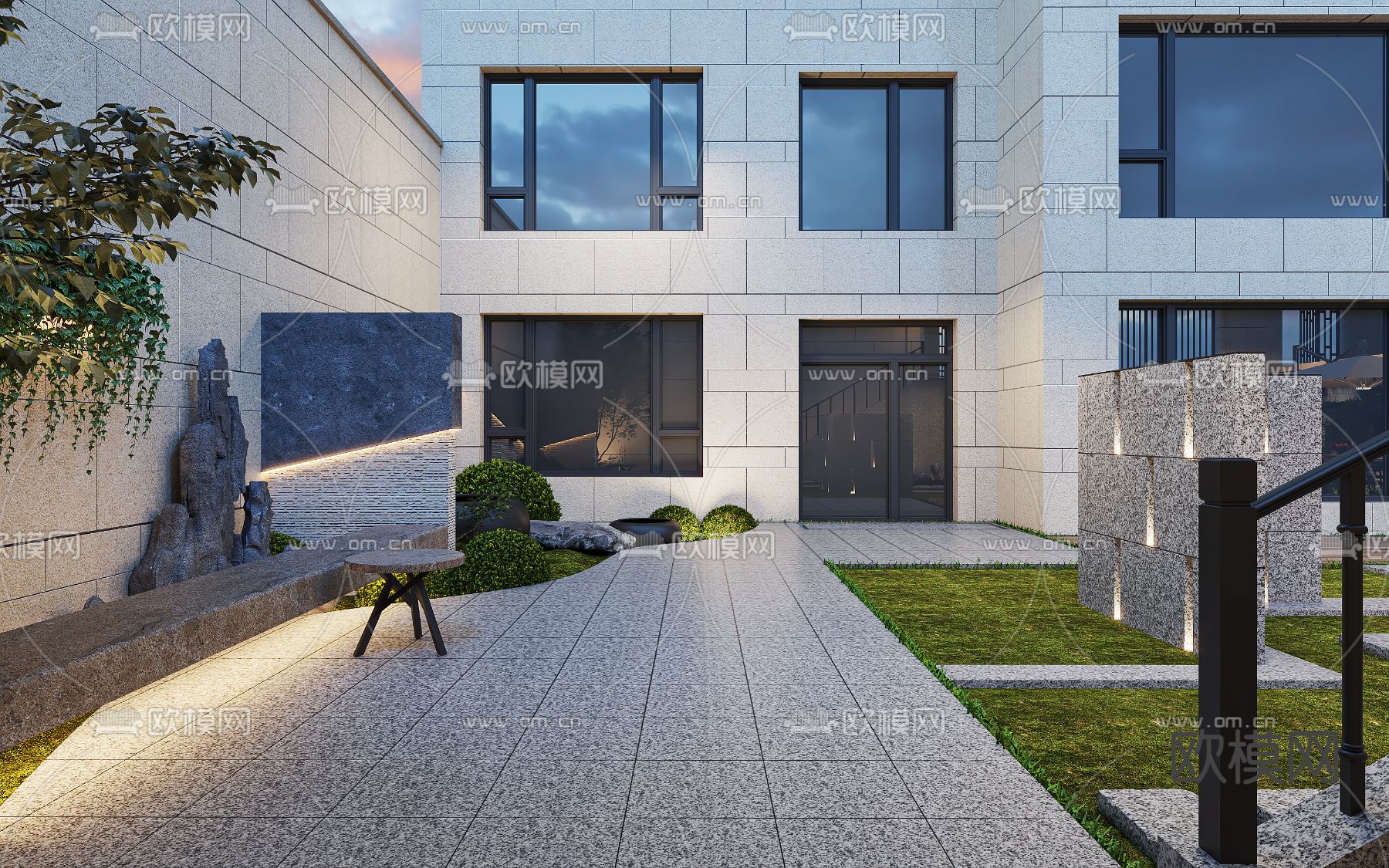 现代庭院花园 阳台3d模型下载（渲染图7）