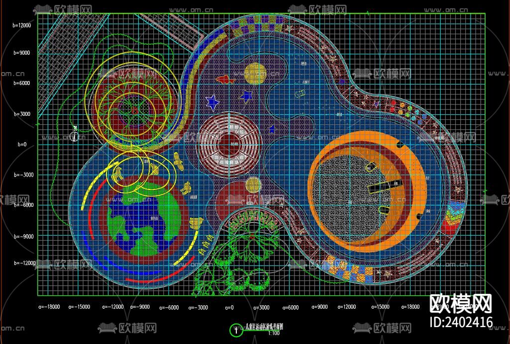 儿童游乐园设计cad施工图下载（渲染图4）