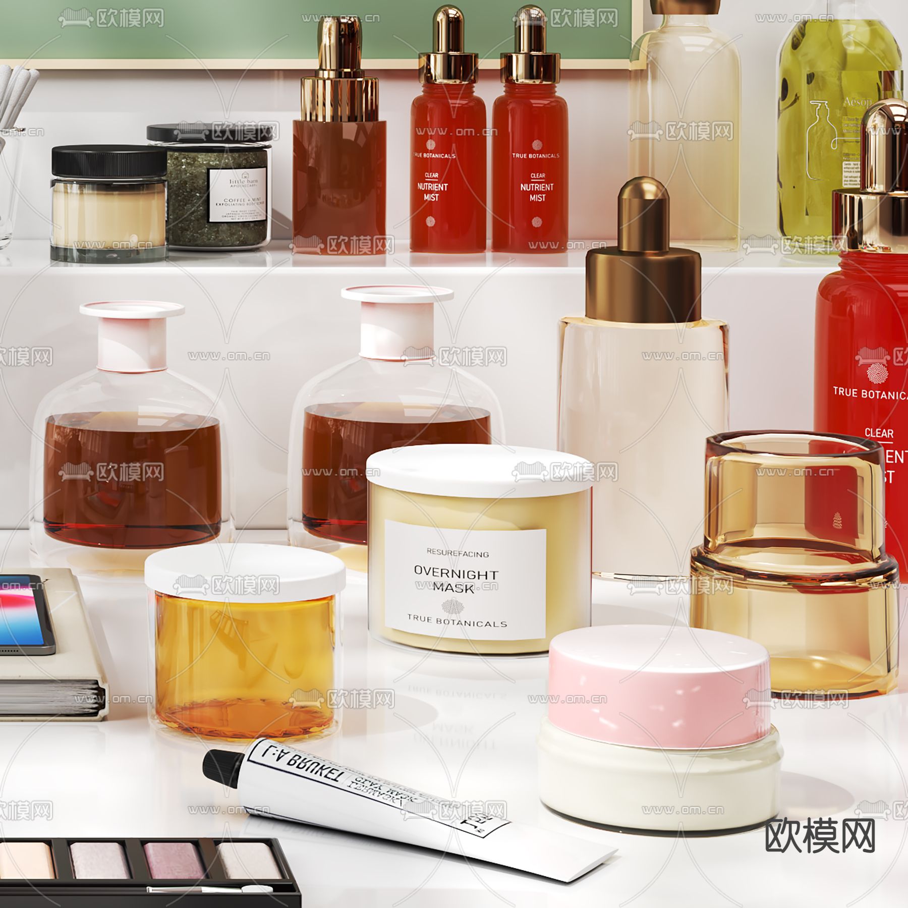 化妆品 花瓶 装饰画 摆件3d模型下载（渲染图2）