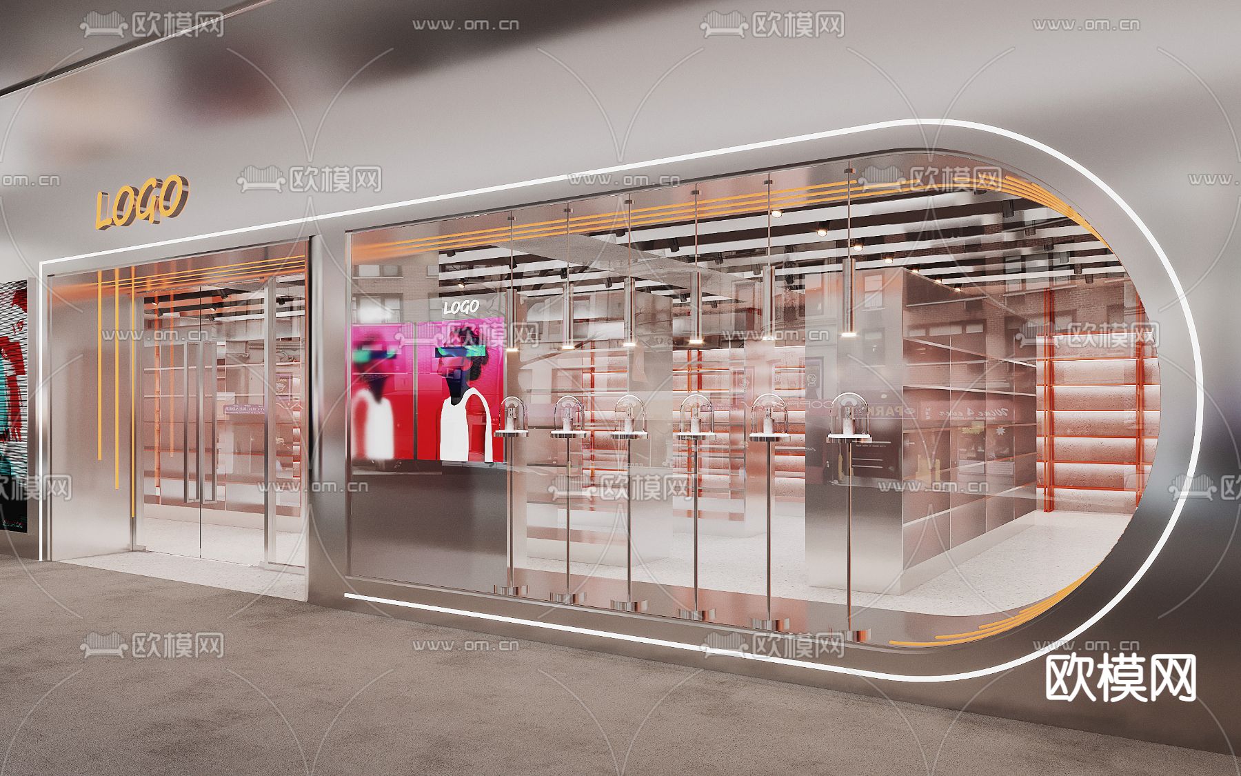 化妆品店 美妆店 3d模型下载（渲染图2）