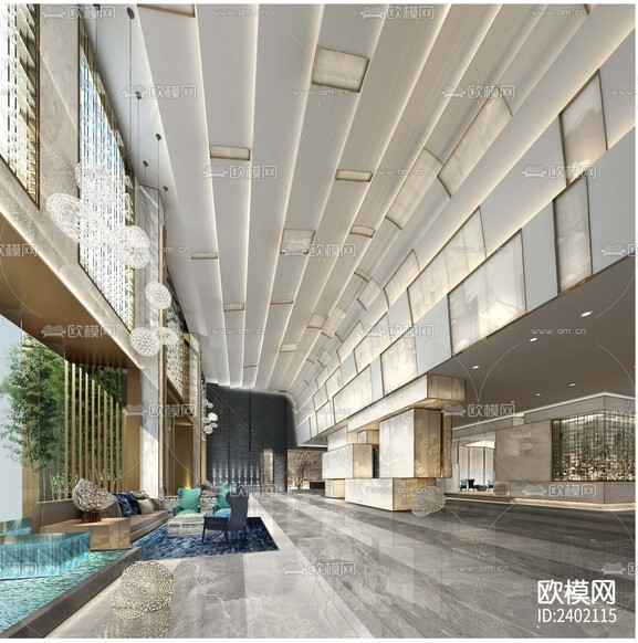 精品酒店设计cad施工图下载(渲染图9)