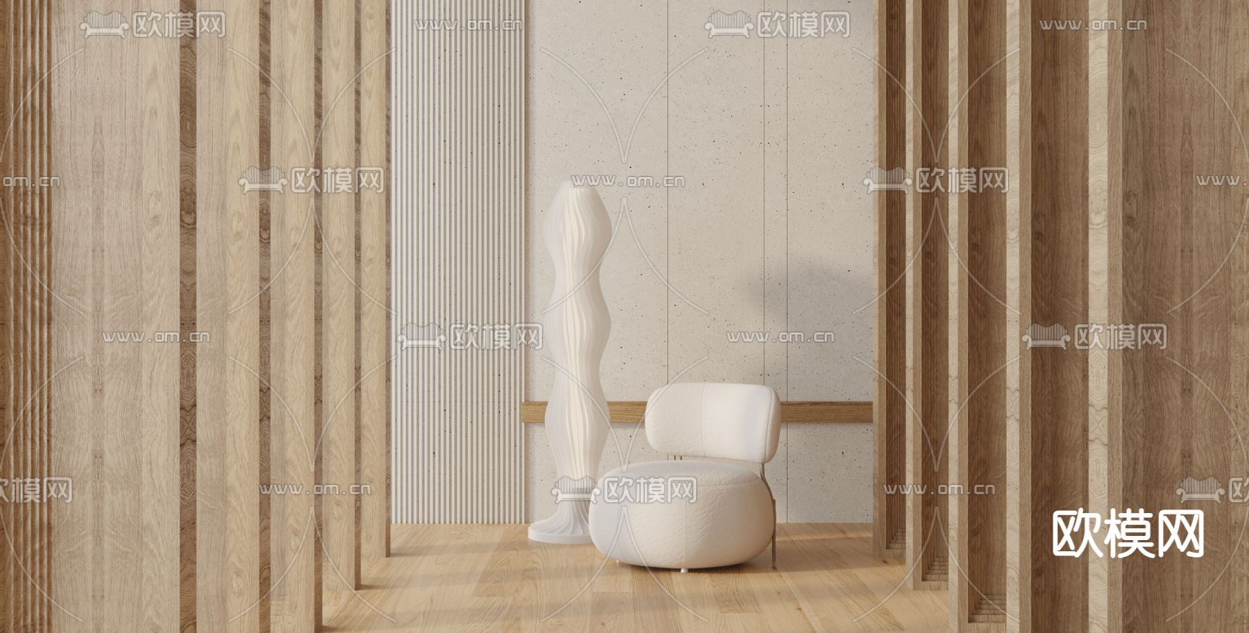 白色单人沙发3d模型下载