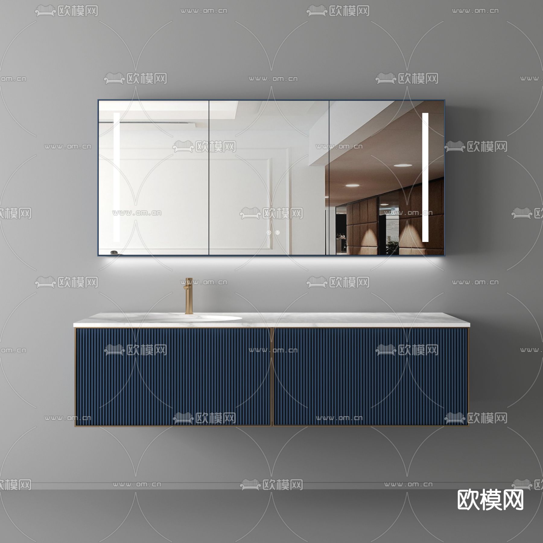 现代洗手台 浴室柜3d模型下载