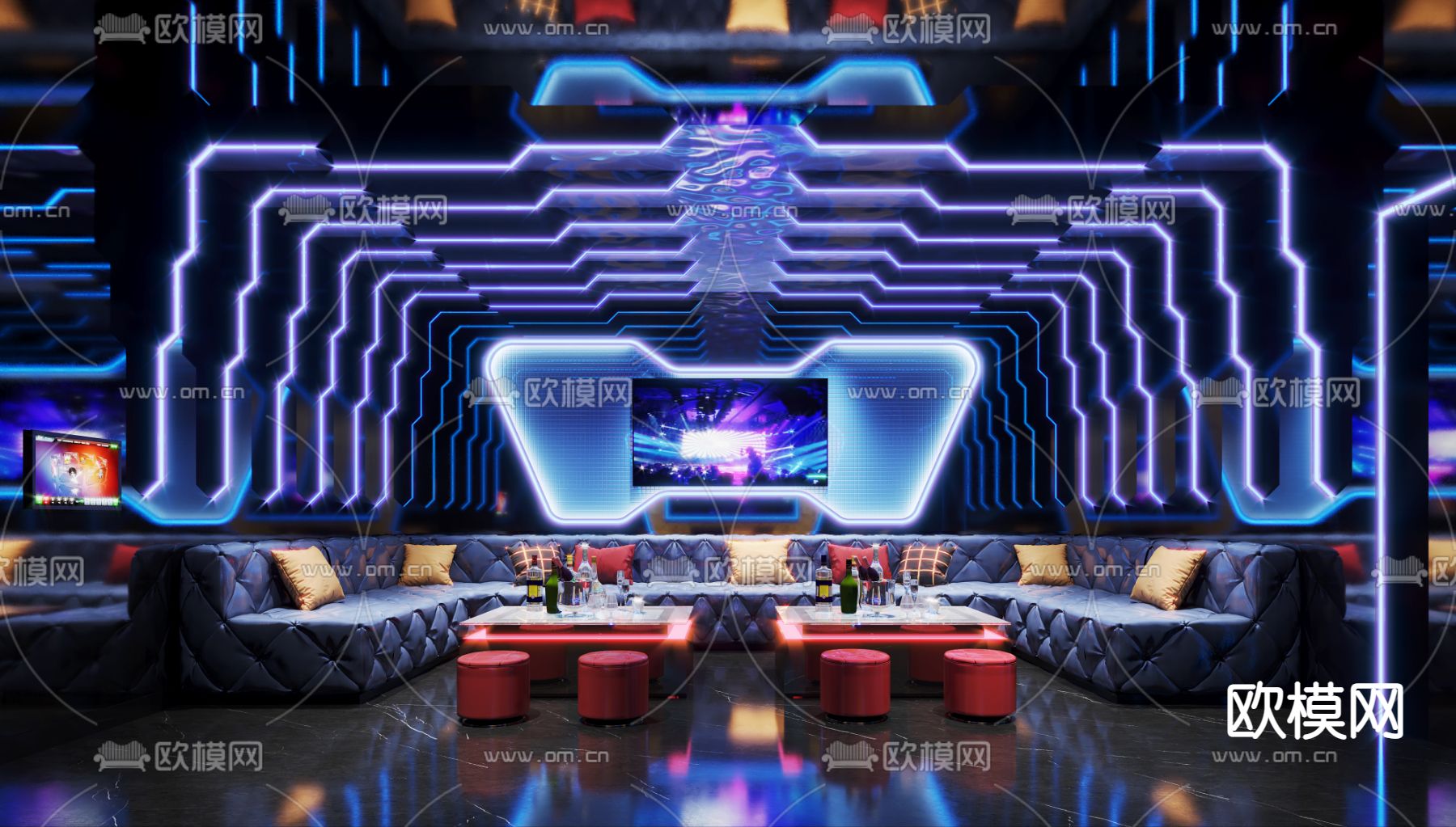 现代KTV包房3d模型下载