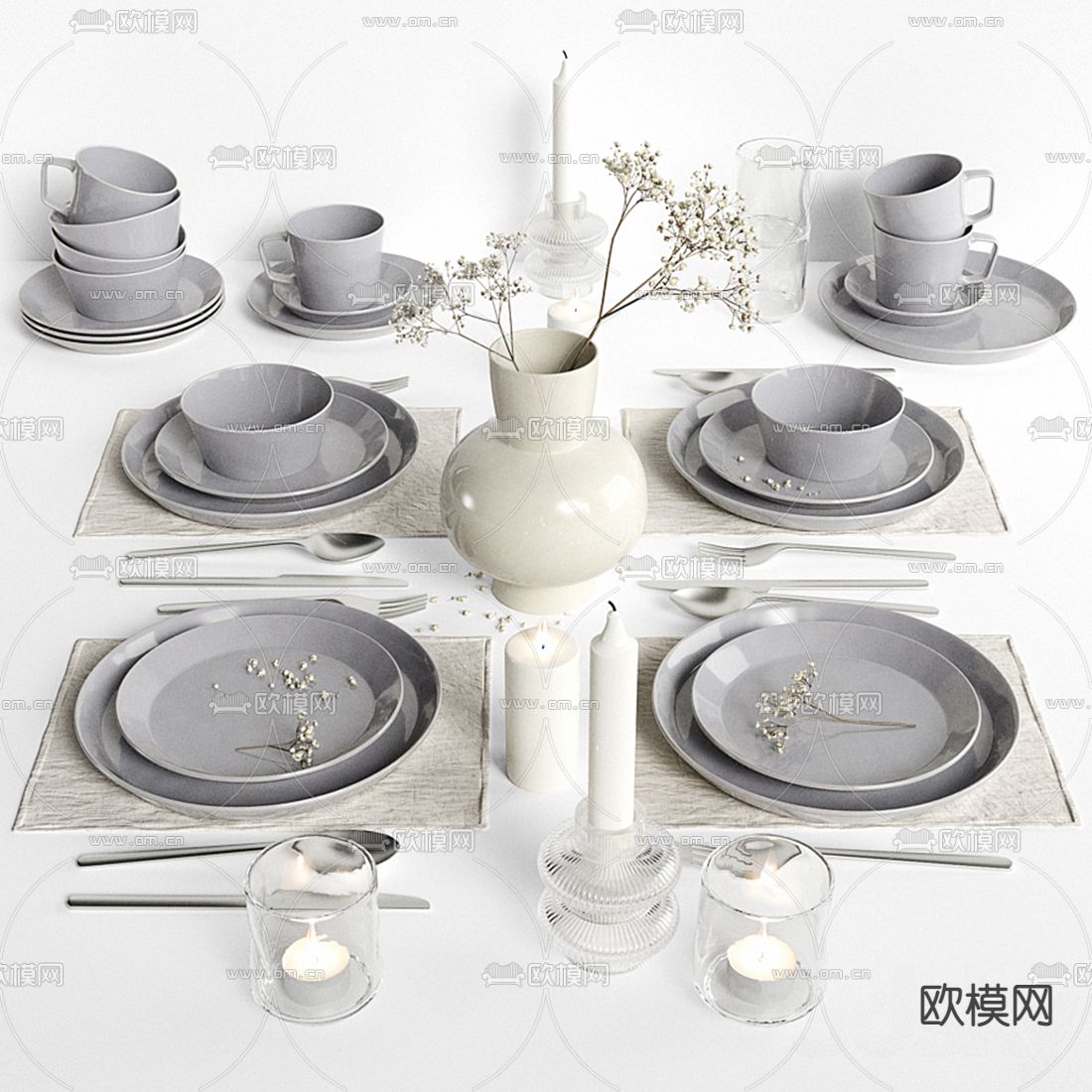 现代餐具 刀叉3d模型下载