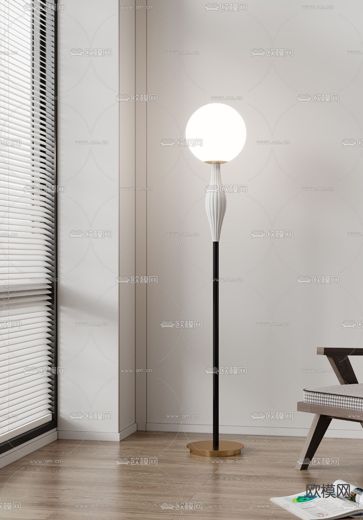 北欧落地灯3d模型下载