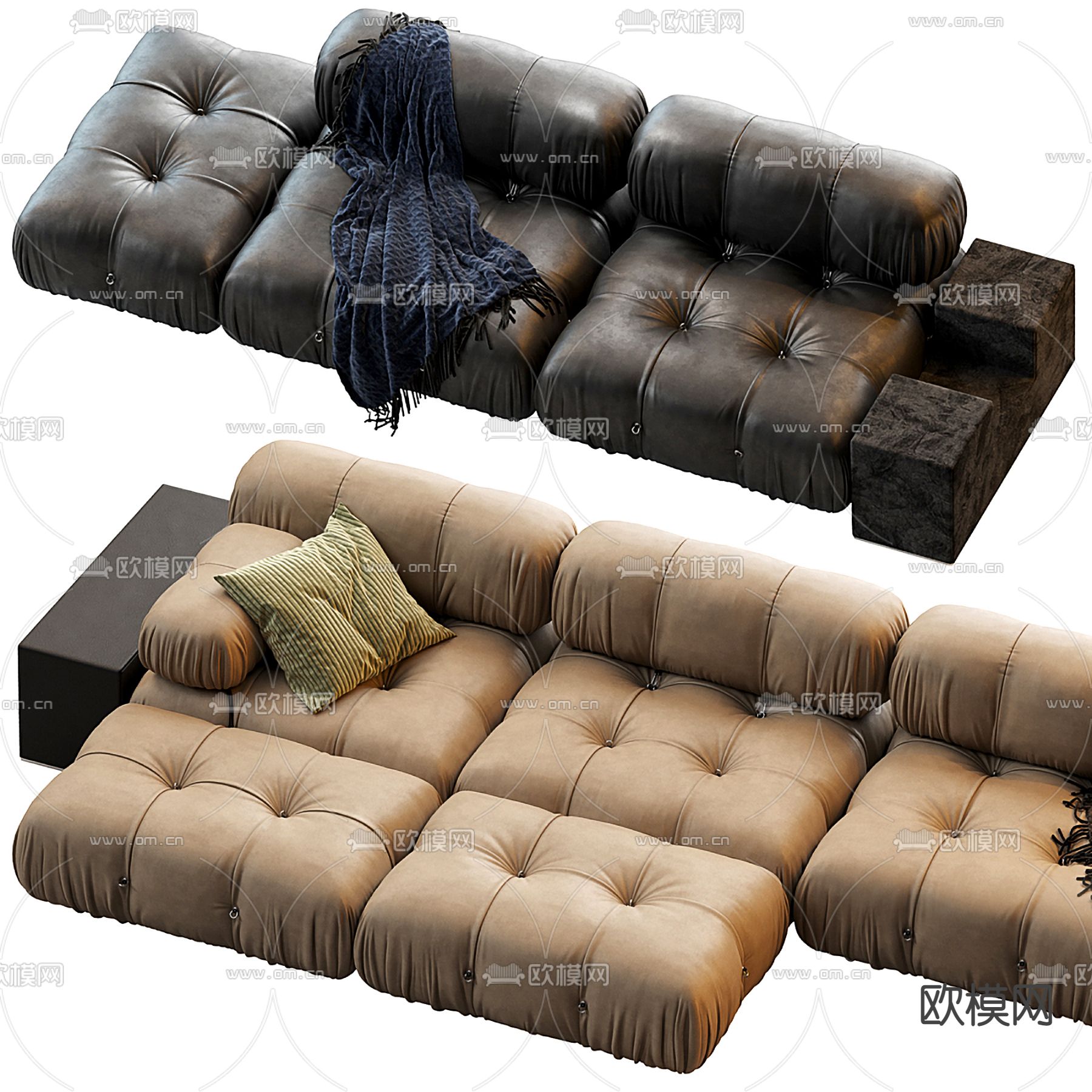 B&B Italia 软体沙发3d模型下载（渲染图1）