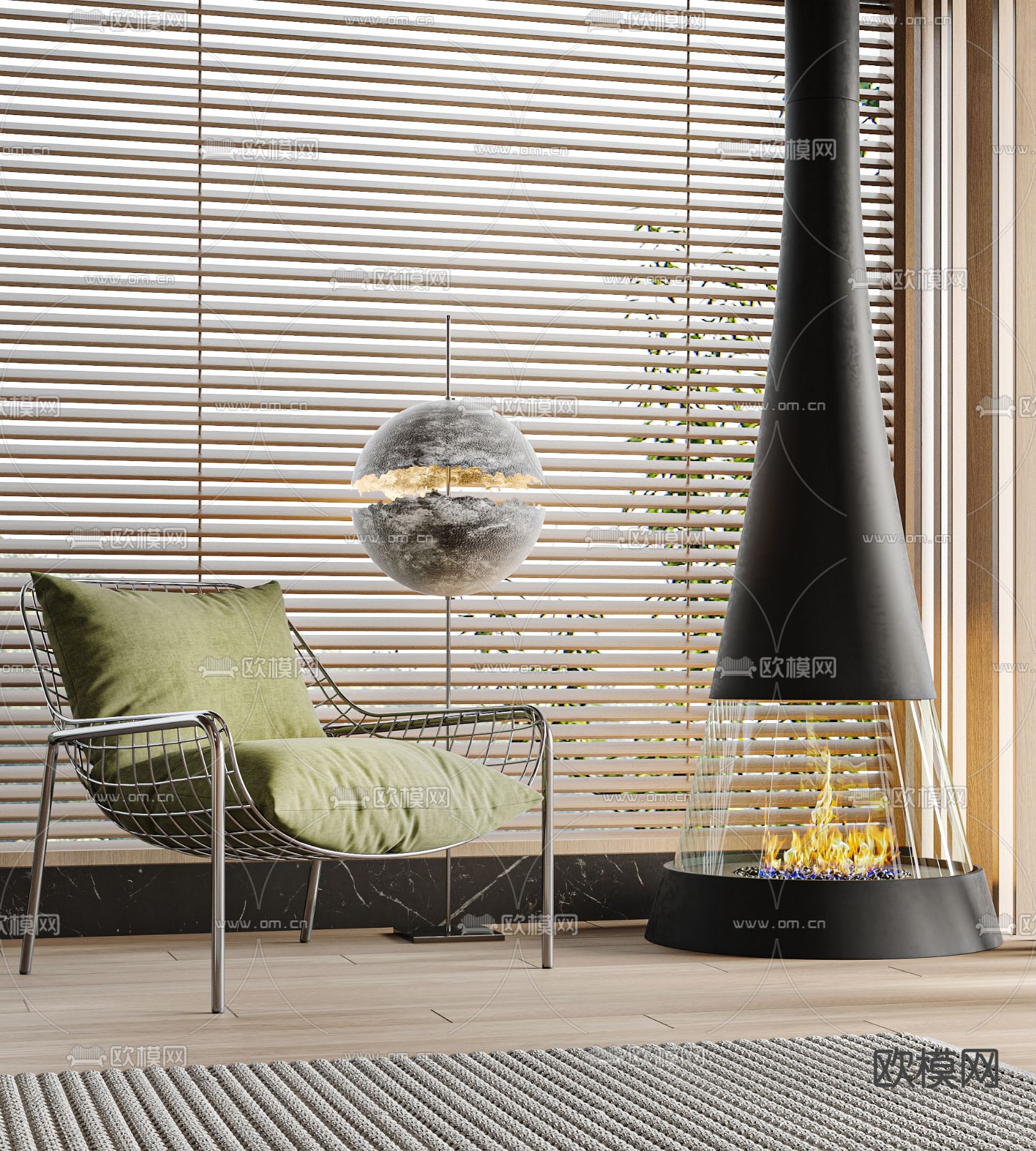 现代客厅3d模型下载（渲染图4）