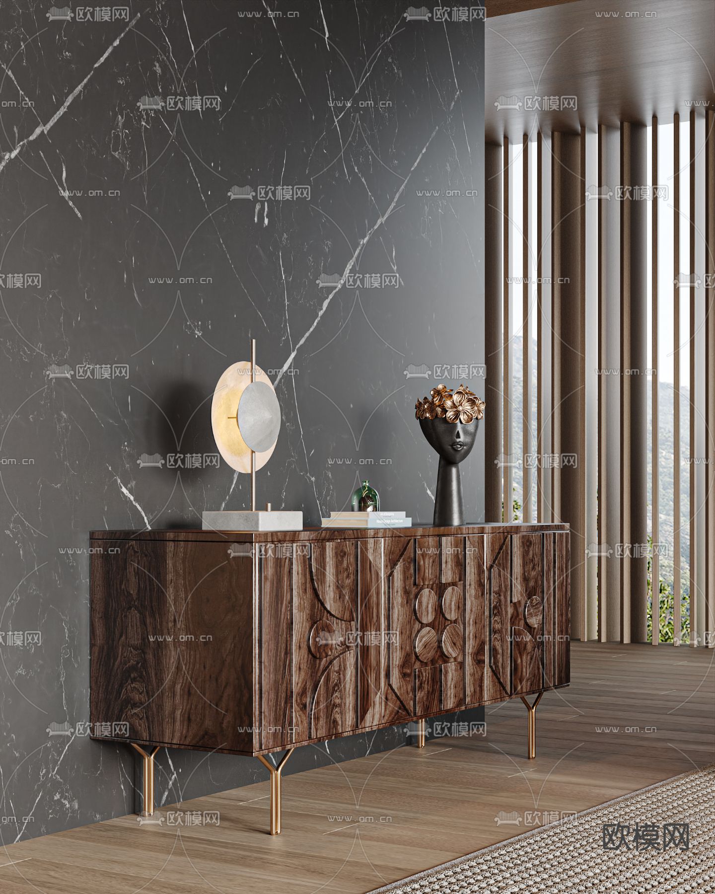 现代客厅3d模型下载（渲染图2）