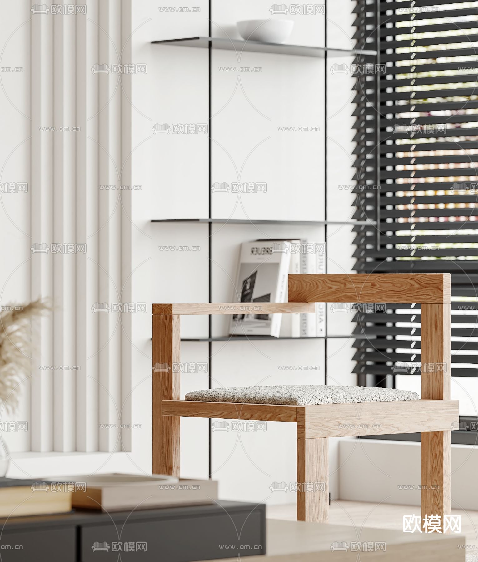 侘寂客厅3d模型下载（渲染图2）