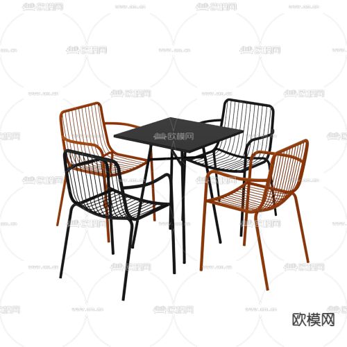 休闲桌椅3d模型下载（渲染图1）