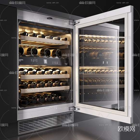 现代恒温酒柜3d模型下载(渲染图1)