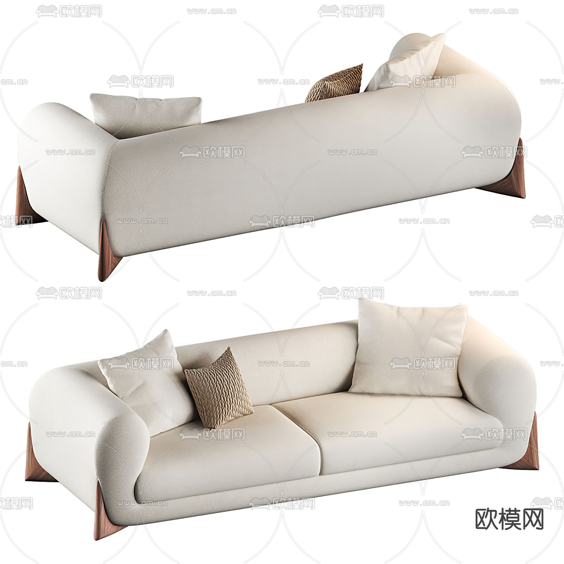 白色双人沙发 软体沙发3d模型下载_ID12233236_3dmax免费模型-欧模网
