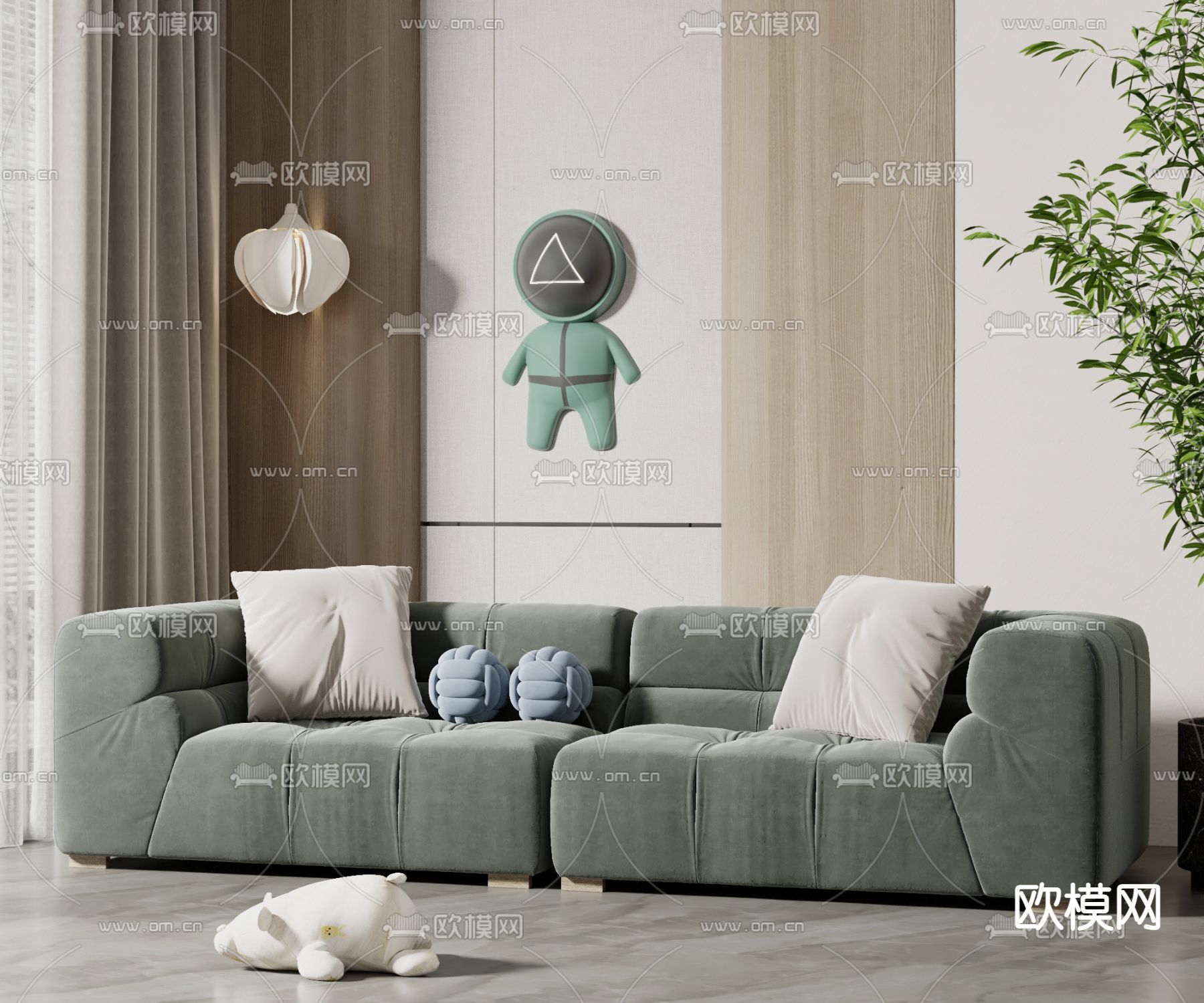 现代双人沙发3d模型下载