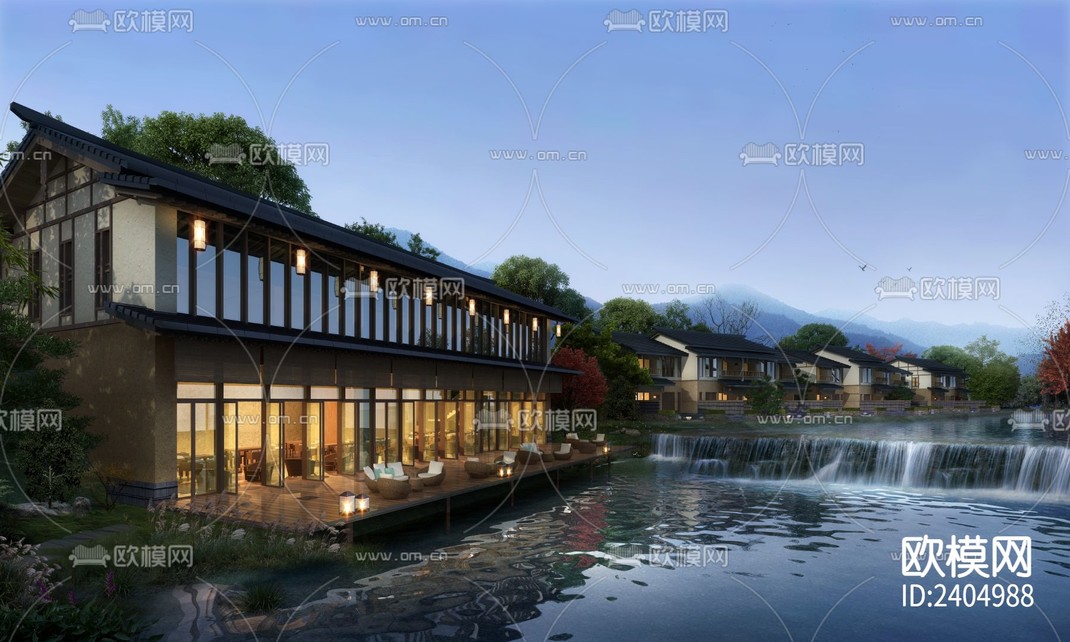 度假酒店CAD施工图-免费3dmax模型库-欧模网