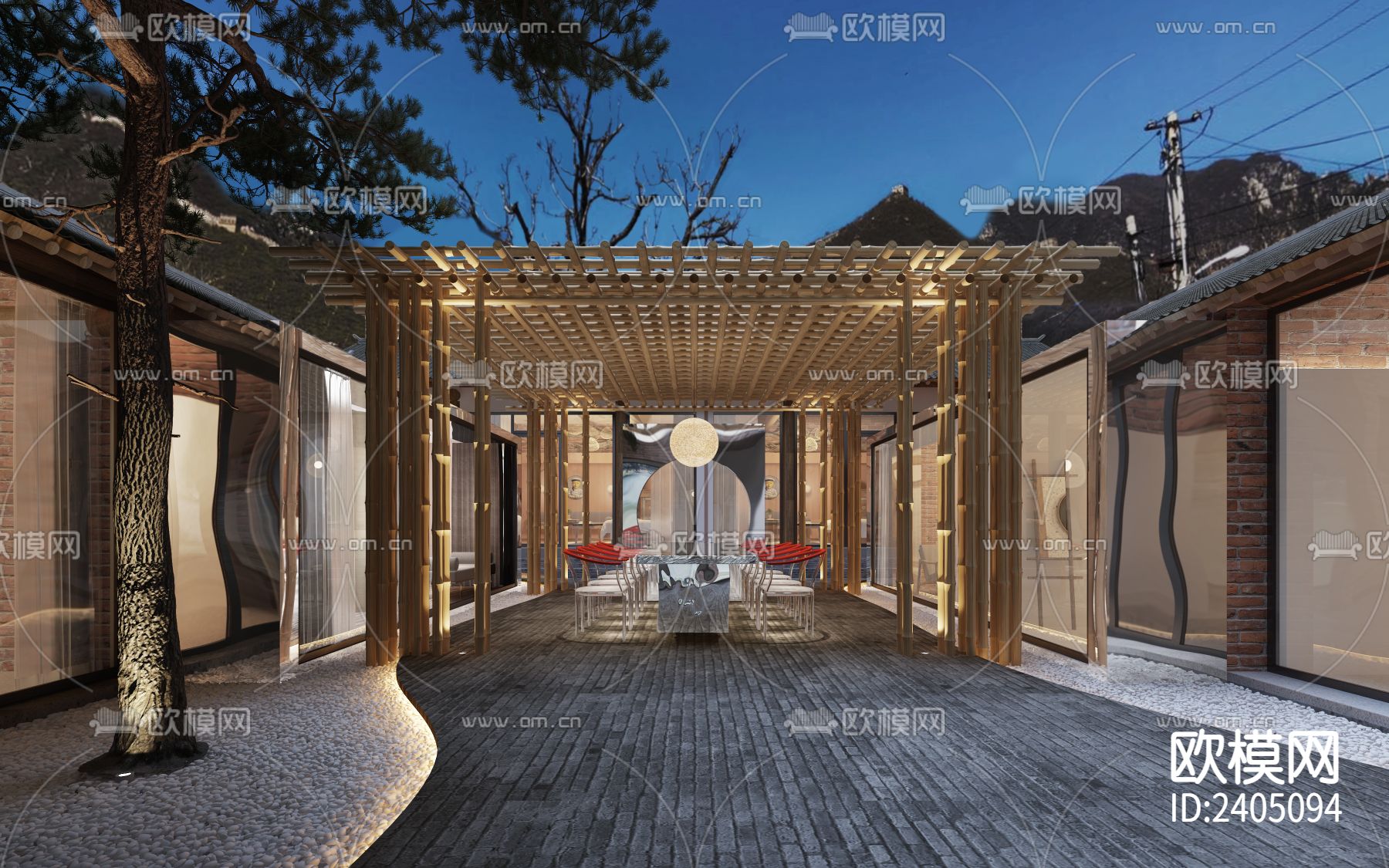 民宿CAD施工图下载（渲染图5）